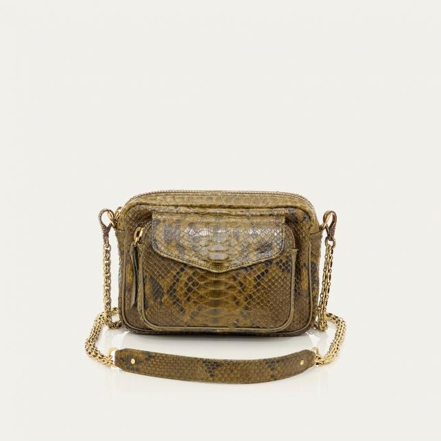 claris virot Sac Python Charly Dark Kaki