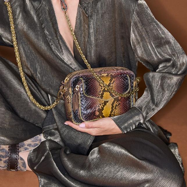 Claris Virot Sac Python Charly Oeil De Tigre