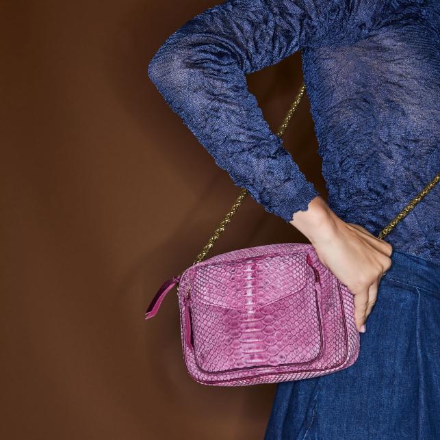 Claris Virot Sac Python Charly Pourpres Mixés
