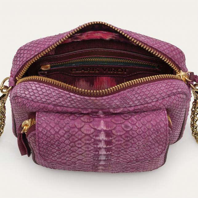Claris Virot Sac Python Charly Pourpres Mixés