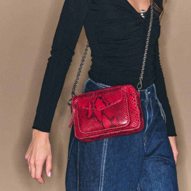 Claris Virot Sac Python Charly Rubis