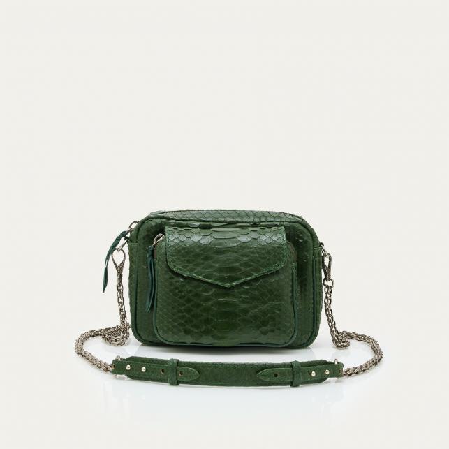 claris virot Sac Python Charly Vert Bronze