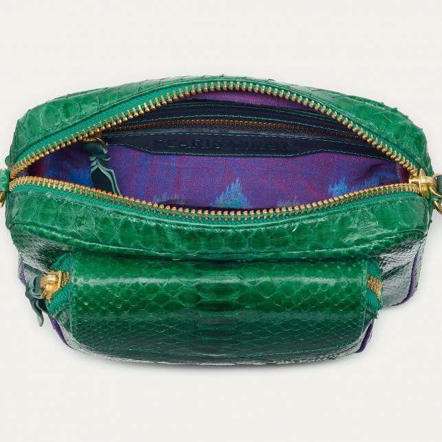 Claris Virot Sac Python Charly Vert Pelouse