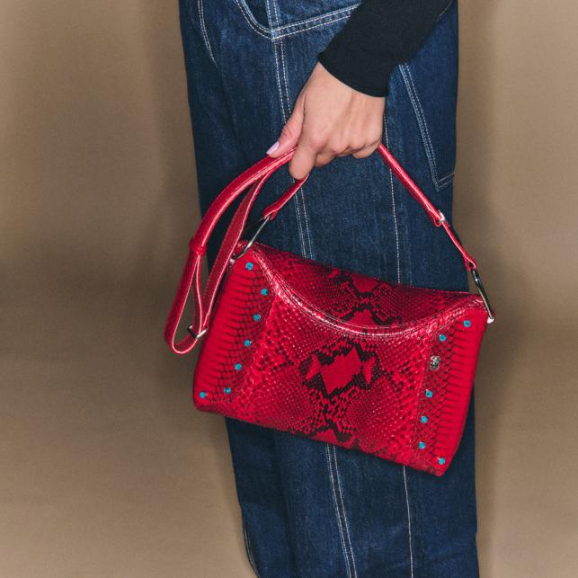 Claris Virot Sac Python Et Cobra Gaia Rubis