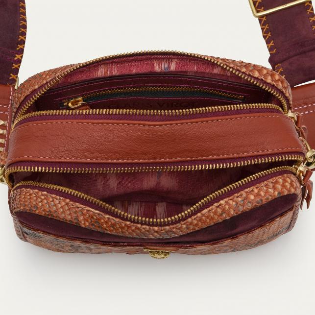 Claris Virot Sac Python Lily Cuivre Lavé