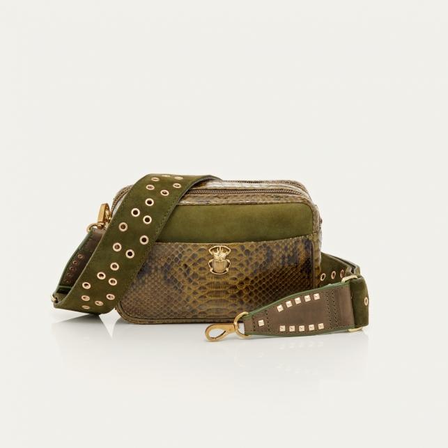 claris virot Sac Python Lily Kaki