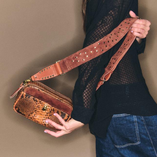 Claris Virot Sac Python Lily Moka