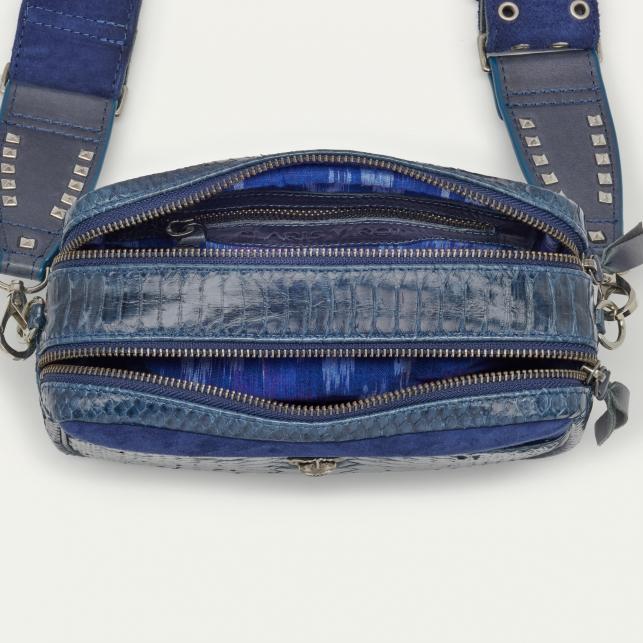 Claris Virot Sac Python Lily Navy