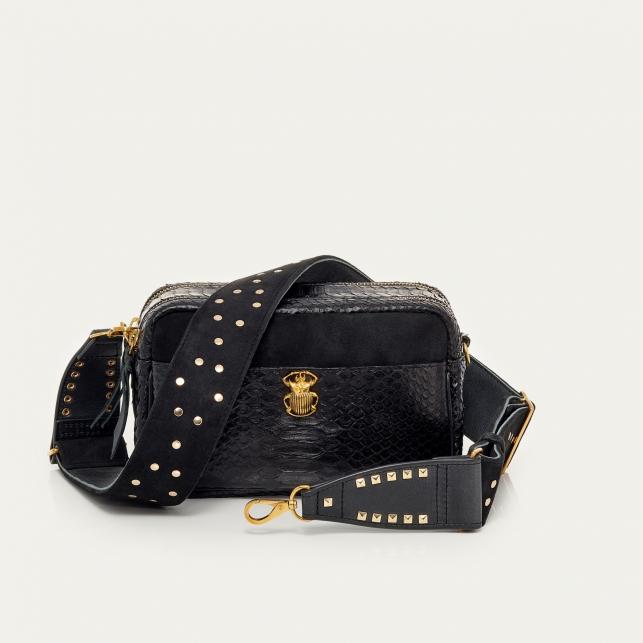 Claris Virot Sac Python Lily Noir