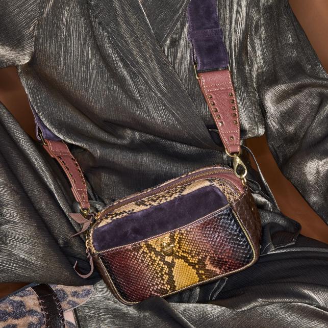 Claris Virot Sac Python Lily Oeil De Tigre