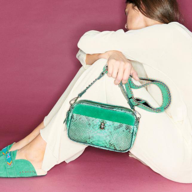 Claris Virot Sac Python Lily Tulum