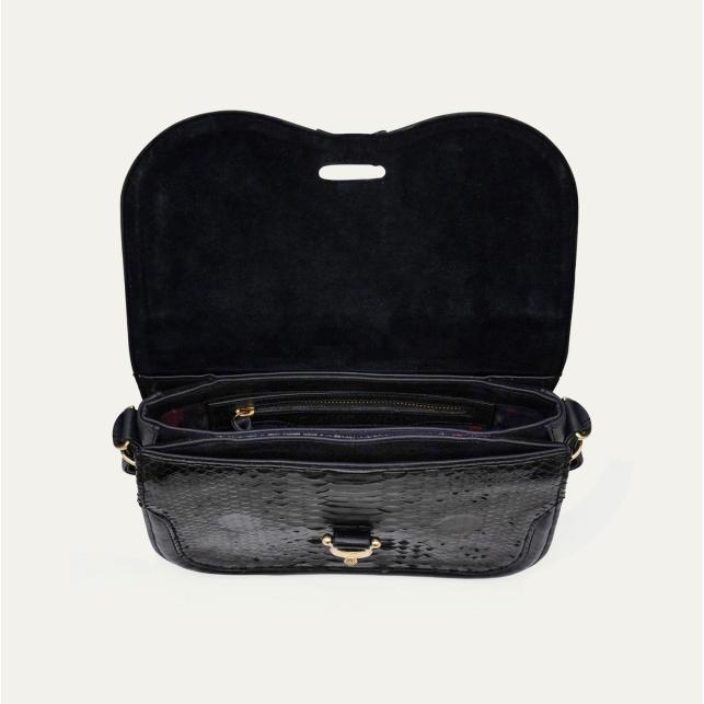 Claris Virot Sac Python Mini Manon Noir