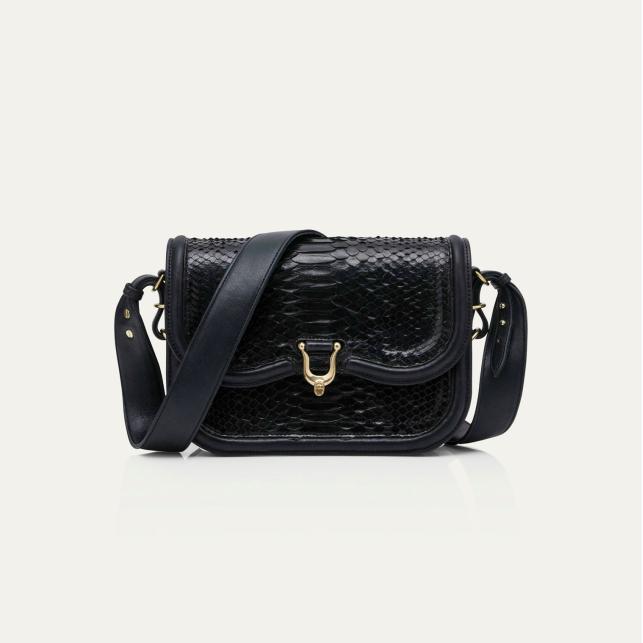 claris virot Sac Python Mini Manon Noir