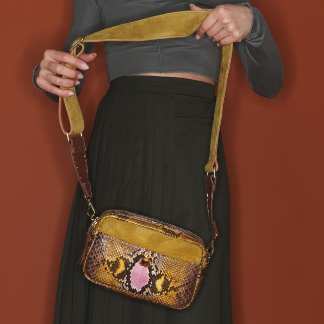 Claris Virot Sac Python Peint Main Lily Roche