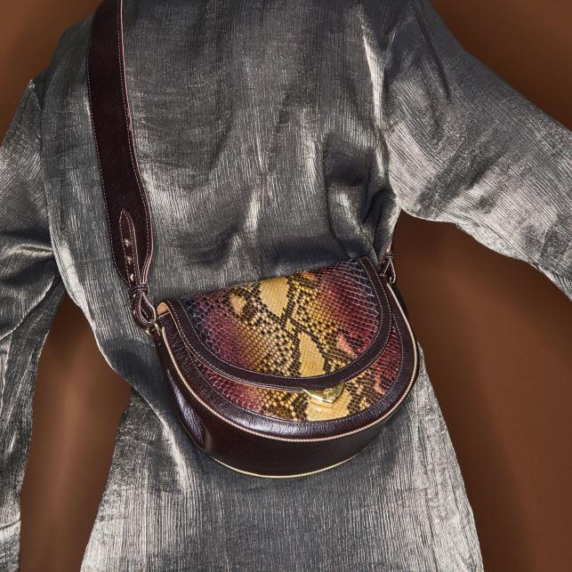 Claris Virot Sac Python Victoria Noir