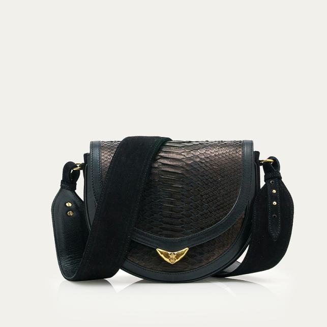 claris virot Sac Python Victoria Noir
