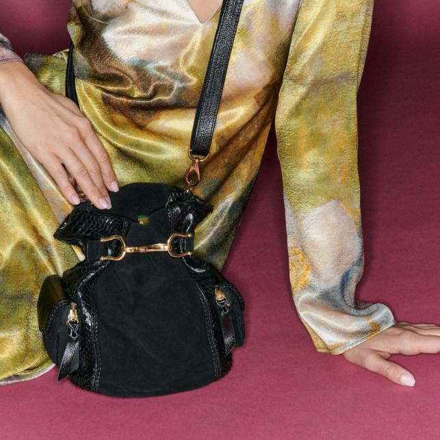 Claris Virot Sac Seau Python Lola Noir