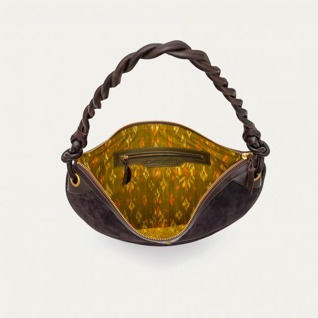 Claris Virot Sac Suède Big Chris Brun Fumé