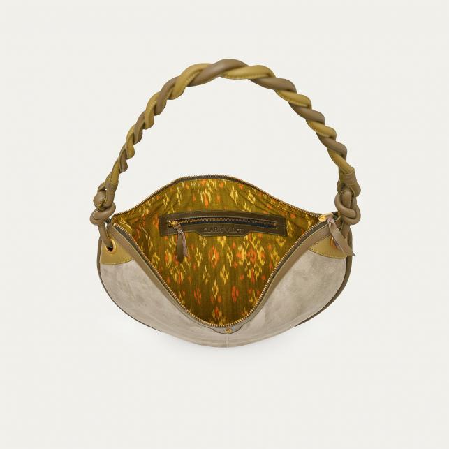 Claris Virot Sac Suède Big Chris Gris Perle