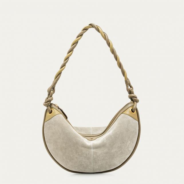 claris virot Sac Suède Big Chris Gris Perle