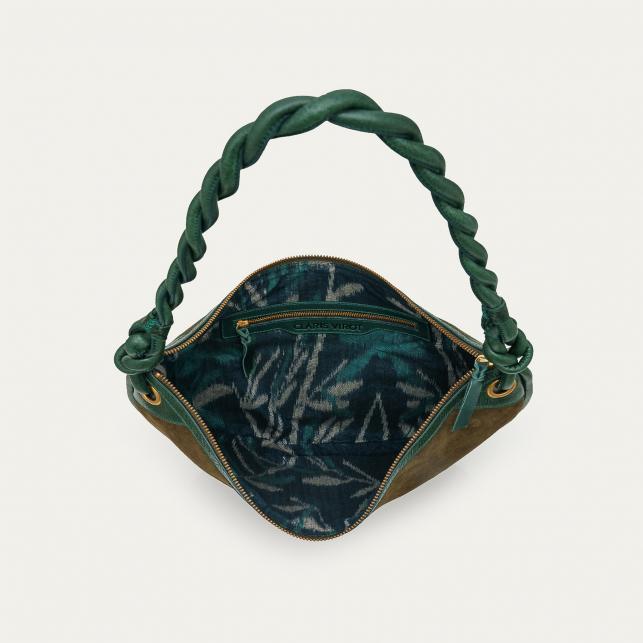 Claris Virot Sac Suède Big Chris Vert Bronze