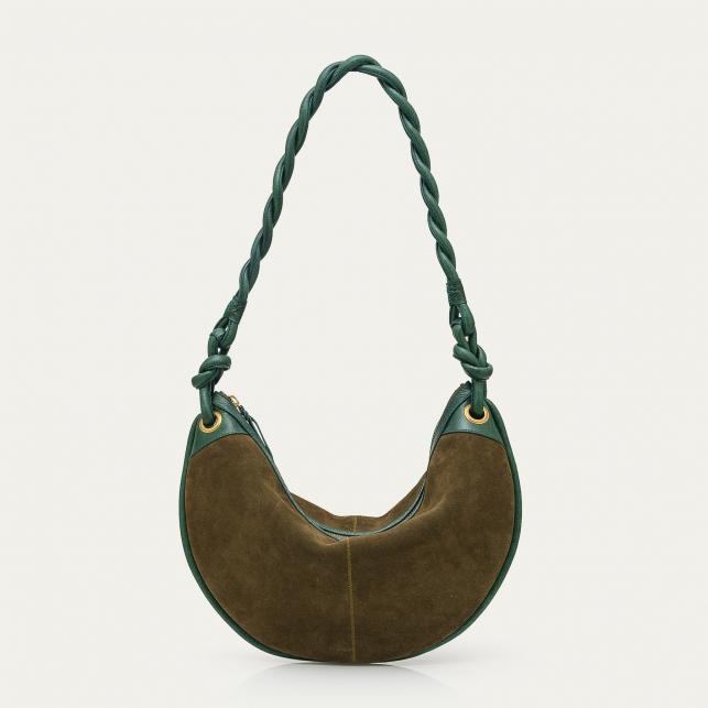 Claris Virot Sac Suède Big Chris Vert Bronze