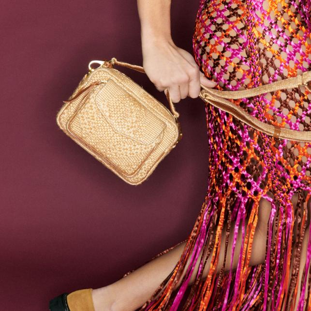 Claris Virot Sac Tissu Baby Charly Façon Raphia