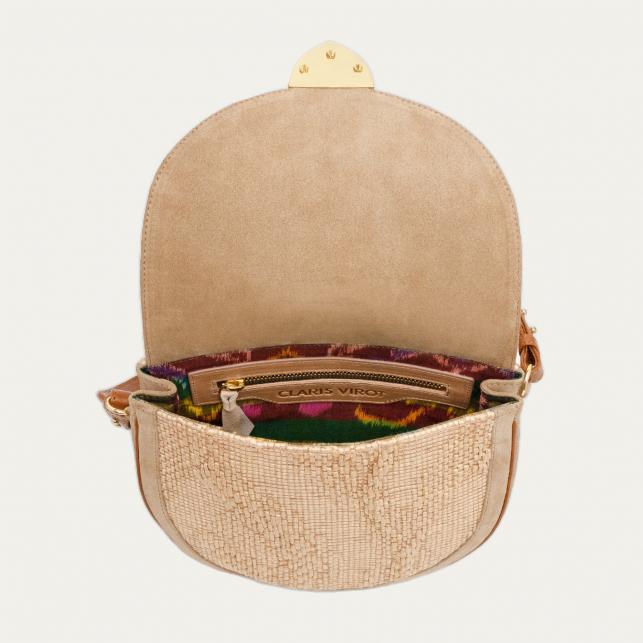 Claris Virot Sac Tissu Big Victoria Façon Raphia