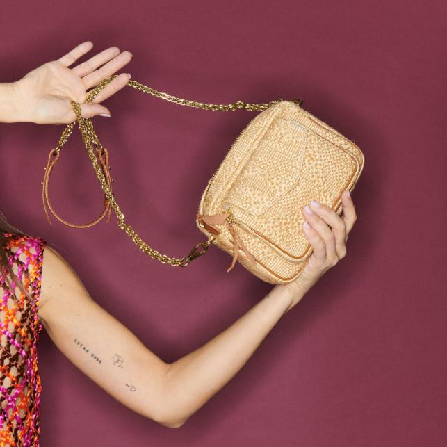 Claris Virot Sac Tissu Charly Facon Raphia