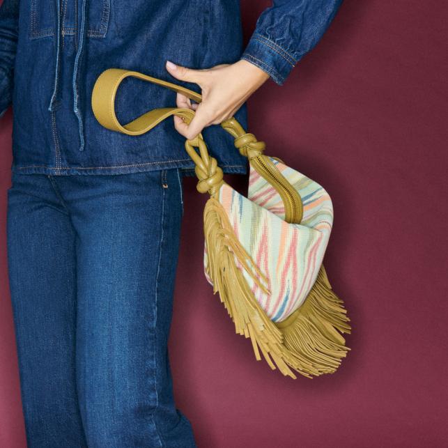 Claris Virot Sac Veau Velours Chris Aztec