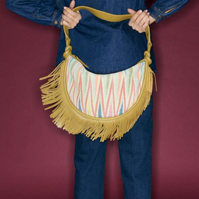 Claris Virot Sac Veau Velours Chris Aztec