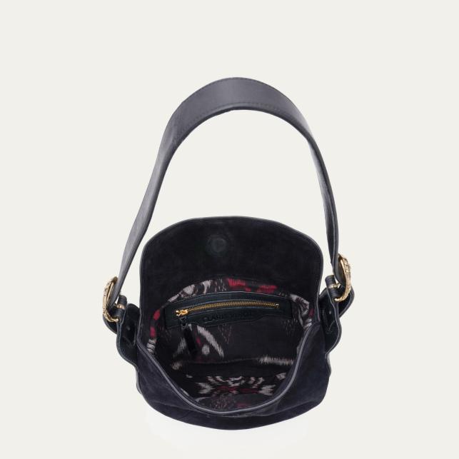 Claris Virot Sac Veau Velours Estelle Noir