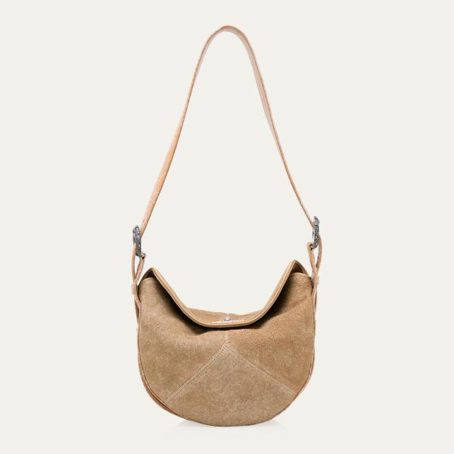 Claris Virot Sac Veau Velours Estelle Sable Blanc