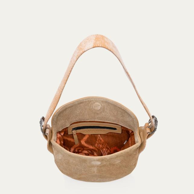 Claris Virot Sac Veau Velours Estelle Sable Blanc