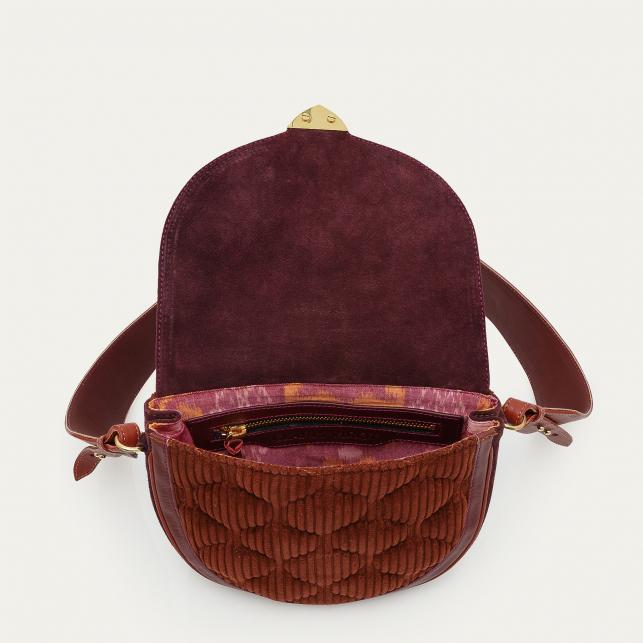 Claris Virot Sac Velours Victoria Brique Matelassé
