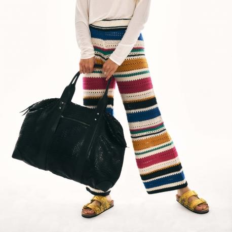 Claris Virot Sac Week-End Python Roger Noir L