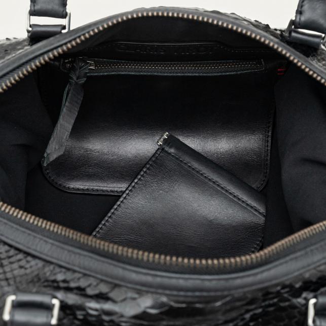 Claris Virot Sac Week-End Python Roger XS Noir