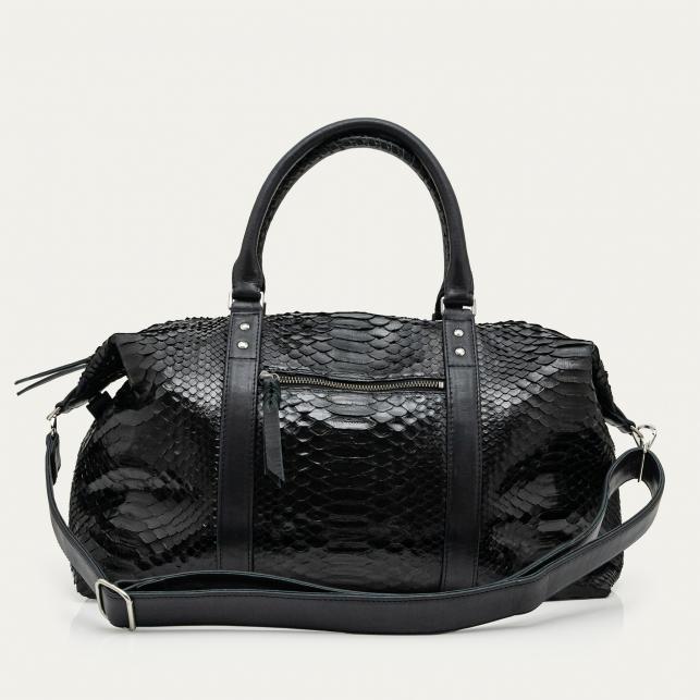 claris virot Sac Week-End Python Roger XS Noir
