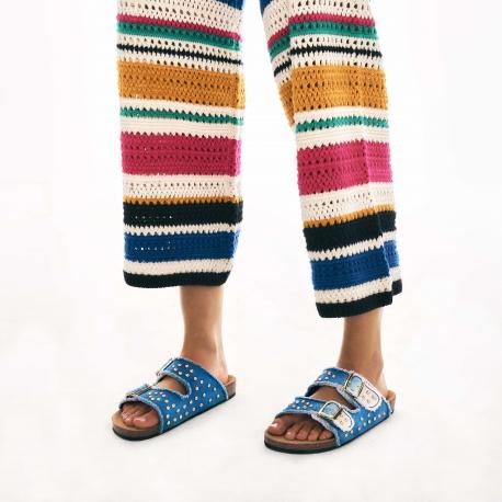 Claris Virot Sandales Denim Indigo Odette