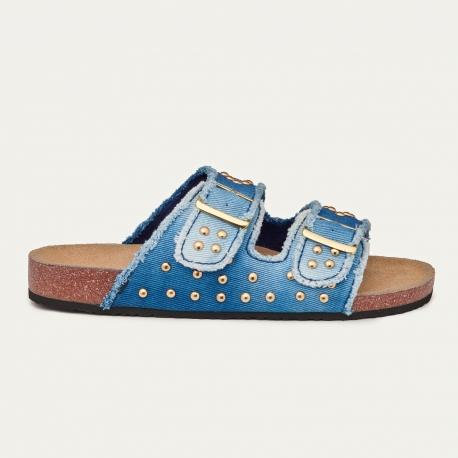 Claris Virot Sandales Denim Indigo Odette