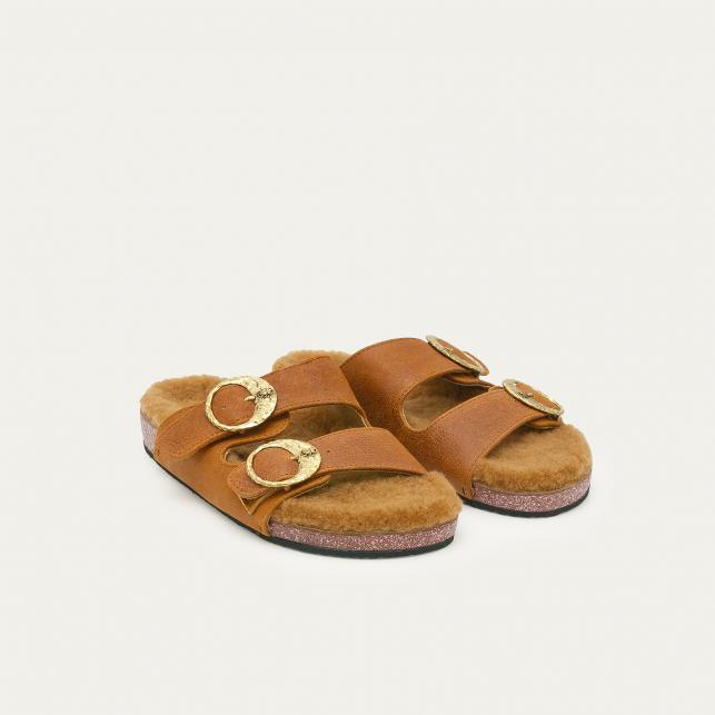 Claris Virot Sandales Peau Lainée Odette Cuivre