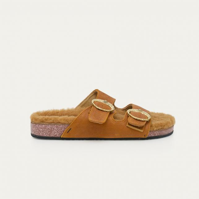 Claris Virot Sandales Peau Lainée Odette Cuivre