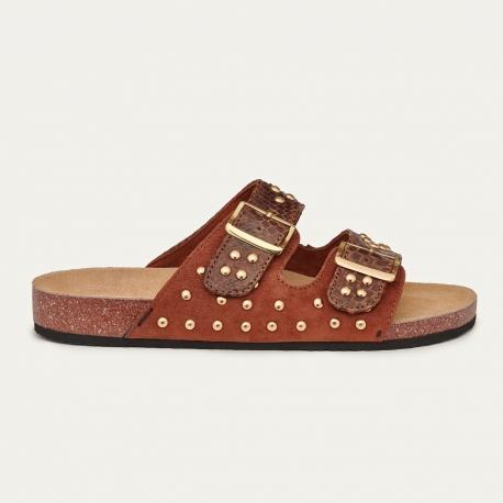 Claris Virot Sandales Python Odette Choco