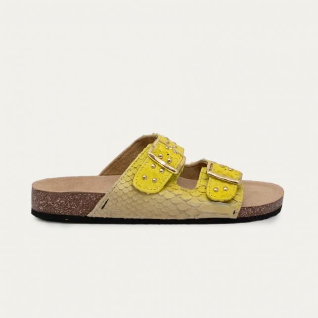claris virot Sandales Python Odette jaune mais
