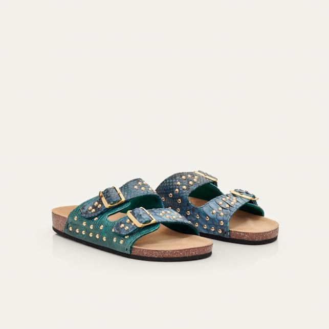 Claris Virot Sandales Python Odette Lagon