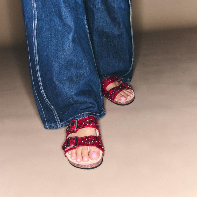 Claris Virot Sandales Python Odette Rubis