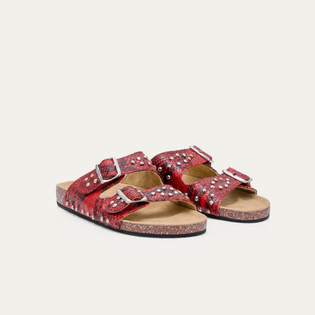 Claris Virot Sandales Python Odette Rubis
