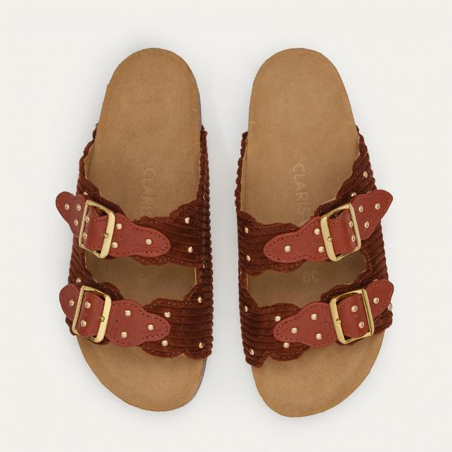 Claris Virot Sandales Velours Odette Brique