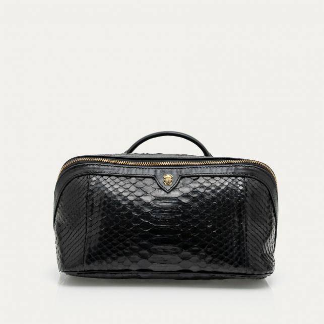 claris virot Trousse Python Charlotte Noir