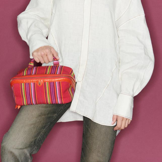 Claris Virot Trousse Python Paulette Verte